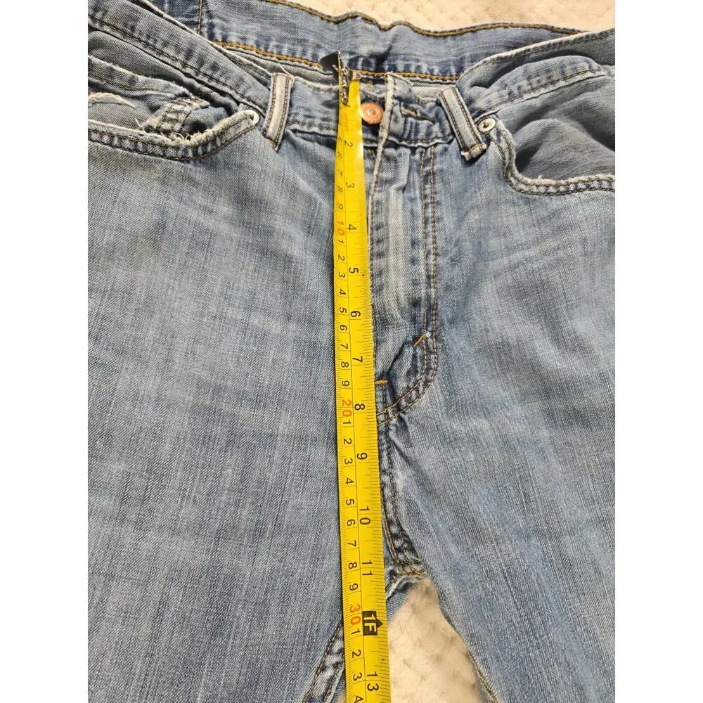 Levi's 505 Jeans Men's 34x34 Light Wash Straight Leg Distressed Denim #102